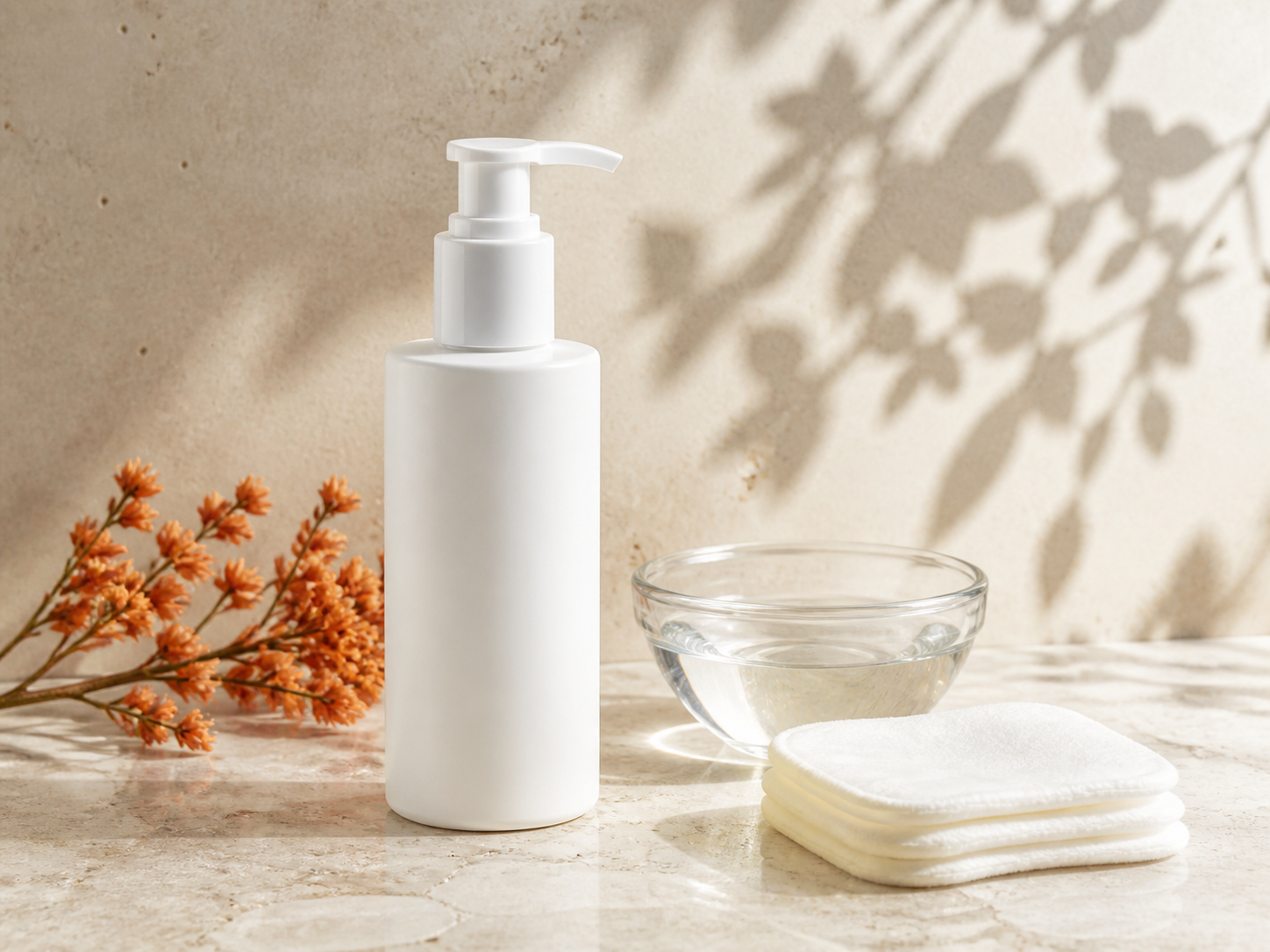 Cleanser and cotton pads